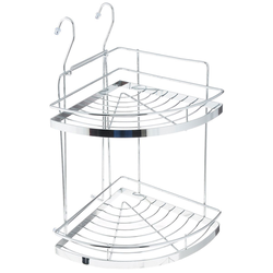 Полка угловая 2-х ярусная малая хром YJ-G209А