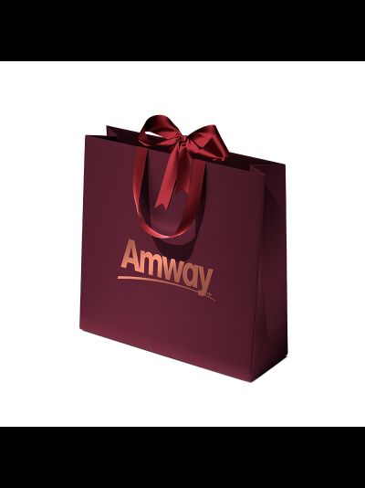Бумажный пакет Амвей бордовый