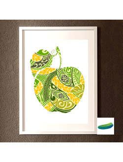 Постер «Яблоко желтое». Коллекция  «Половинки».