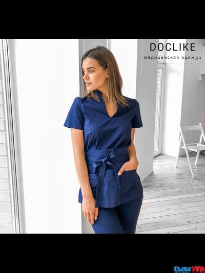 БЛУЗА DOCLIKE DL418 синяя