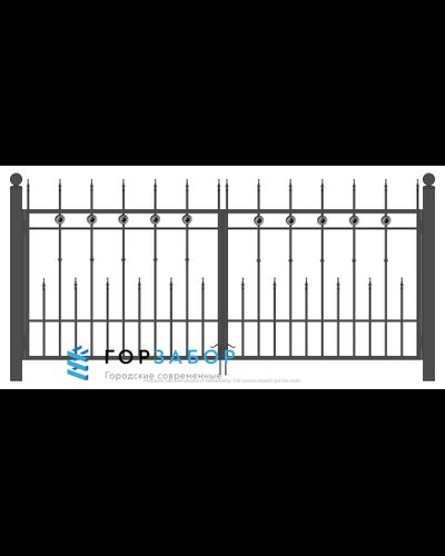 Срочное изготовление на заводе Распашные сварные ворота с элементами ковки KSZ15-34