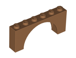 Arch 1 x 6 x 2 - Medium Thick Top without Reinforced Underside, Medium Nougat (15254 / 6052788 / 6106193)
