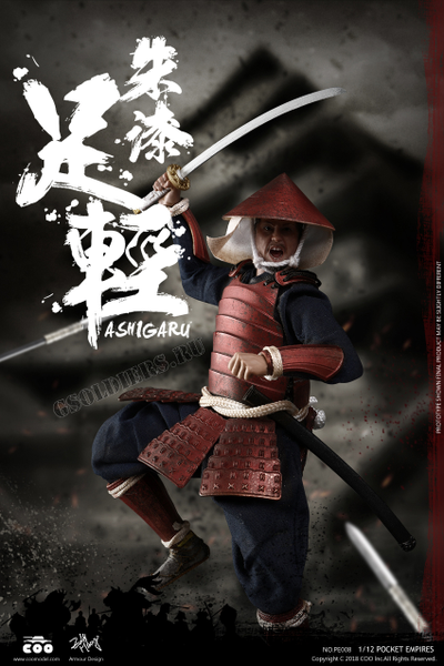 Асигару с яри - Коллекционная фигурка 1/12 PALM EMPIRES - RED ARMOR ASHIGARU (PE008) - COOMODEL