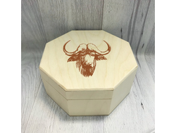 Шкатулка с символикой "Быка" с гравировкой №12