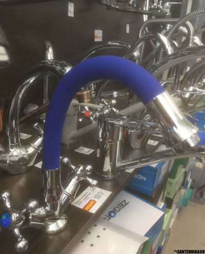 Гибкий излив цветной силиконовый с латунными гайками Frap 31см F7260 чёрный F7261 зеленый F7263 синий F7266 белый F7267 серый F7268 красный