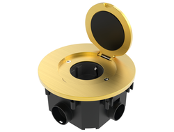 Лючок в пол круглый Fede с розеткой в комплекте, золото - FD-115-G