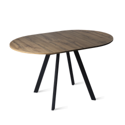Лаунж стол круглый D900 (1300) раздвижной дуб вотан/черный муар