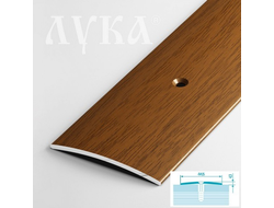 Порог-стык полукруглый ПС 04 900мм 088 орех (44,5*4,3мм) Лука [53196]