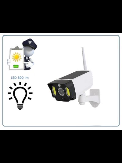 DE/SK5 Муляж уличной Wi-Fi видеокамеры + светильник. Встроенный аккумулятор + солнечная панель.