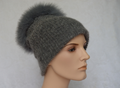 Итальянская шапка вязаная с меховой опушкой Vizio Италия фото