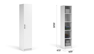 Спальня ЧИКАГО - Шкаф 1д Белый