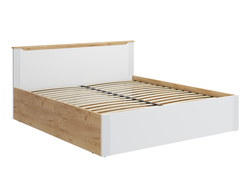 Спальня ЭМИЛИЯ - Кровать с ПМ ЭЛ-35 (2000х1800) Дуб Крафт золотой/Меренга