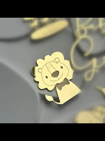 Топпер акриловый мини "Львенок" (золото)
