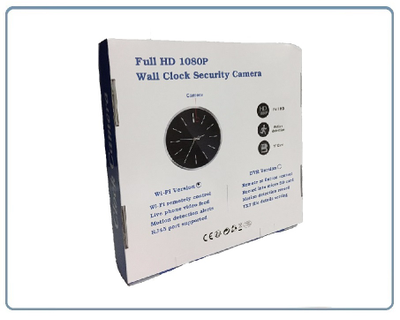 IP видеоняня WiFi/LAN (Настенные часы  чёрные, круглые) с аккумулятором и с DVR, Full HD 2 Mp (HDSmartIPC)