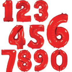 Цифра фольгированная, красная (102см)
