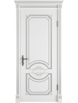 VFD. MILANA 3D/ POLAR PS. МИЛАНА 3D/ БЕЛАЯ ЭМАЛЬ-ПАТИНА СЕРЕБРО. ПОЛОТНО ГЛУХОЕ