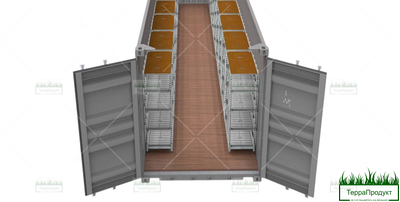 Стационарная камера Терра-Медиум (6х2,16х2,06 м.п.) 8 стеллажей