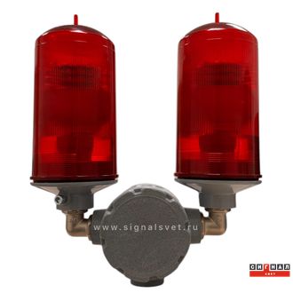 Сдвоенный 2хЗОМ 48 LED &gt;35кд, типа «B», 220V, IP65. Лампа светодиодная