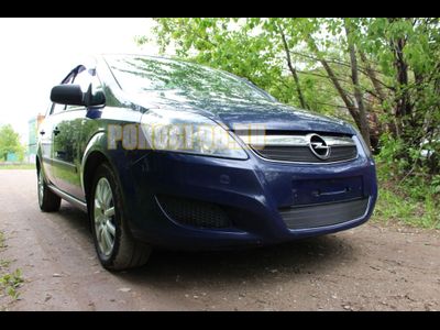 Защита радиатора Opel Zafira B 2008-2012 рестайлинг black верх