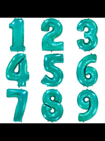 Фольгированная цифра 100 см, серебро, золото, синяя, фуксия, бирюзовая, розовое золото, красная, радужная, кремовая, розовая