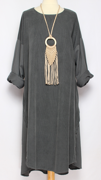 Платье Бохо "Лепесток " вельветовое графит, мокко, шоколад, малахит до р.50