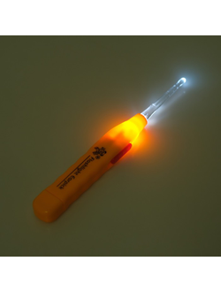 Палочка для чистки ушей Luazon LES-03, LED-подсветка, 3 насадки, от батареек (в комплекте)