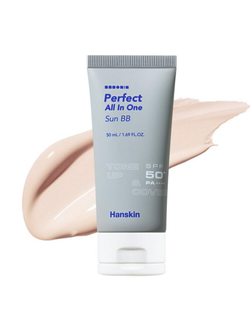 Солнцезащитный крем с тональной основой Hanskin Perfect All in One Sun BB SPF50+ PA++++ Объем: 50 мл