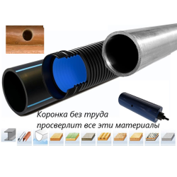 Биметаллическая коронка 110 мм глубина 200 мм на резьбу 1 1/4