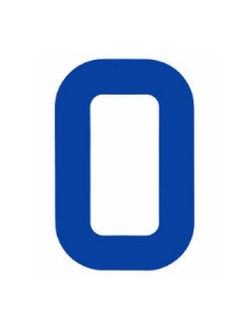 Регистрационная цифра «0» для паруса Bainbridge SN230BU0 230мм синяя из самоклеящейся ткани, 3 штуки