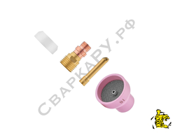 Набор газовой линзы горелки TIG ПТК Coliseum 16 ф2.4мм сопло керамика ф25х29мм для TIG-17,18,26