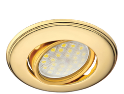 Светильник встраиваемый Ecola DH03 MR16 GU5.3 поворот.выпукл. Золото 25x88 FG1601EFS