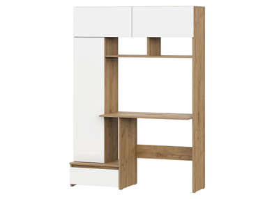 Некст 1 Стол компьютерный Дуб золотой/Белая шагрень