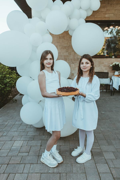 Оформление детский день рождения в белом стиле № 1454