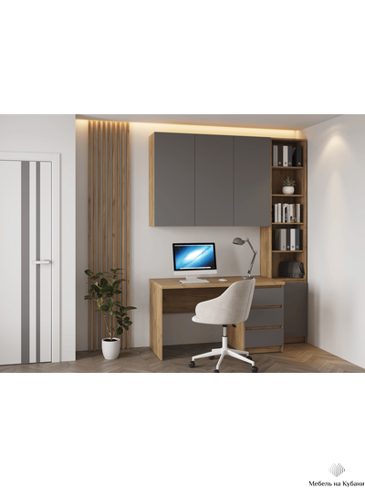 Бостон СЖ-001 ЛДСП Дуб Крафт золото/Серый Шифер