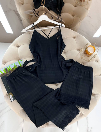 Домашняя одежда Виктория Сикрет 4в1 цвет черный