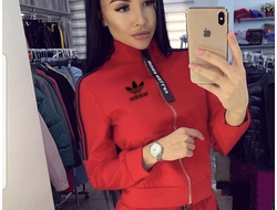 Женский спортивный костюм теплый Adidas красный