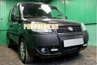 Защита радиатора Fiat Doblo (I рестайлинг) 2005-2014 black