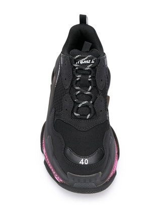 Кроссовки Balenciaga Triple S Clear Sole Neon Pink in Black