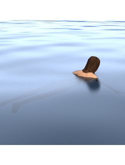 пляж Девушка плывет 12