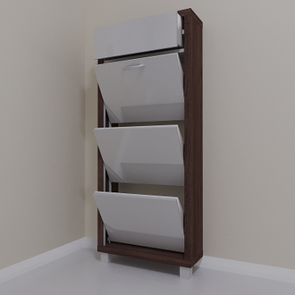 Обувница Айрон-3 Плюс (фасад стекло Белое)