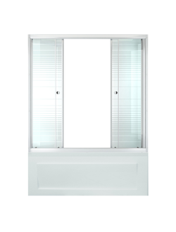 Душевая шторка стеклянная для ванны Triton, Полосы 150, 147x147.5 см