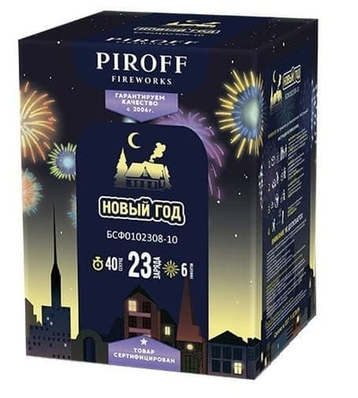 Батарея салютов НОВЫЙ ГОД (0,8"; 1" / 23 залпов + фонтан)