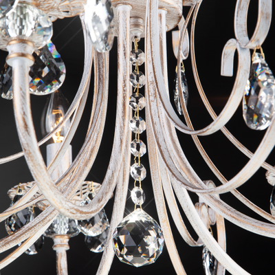 Люстра 3305/5 белый с золотом/прозрачный хрусталь Strotskis Eurosvet