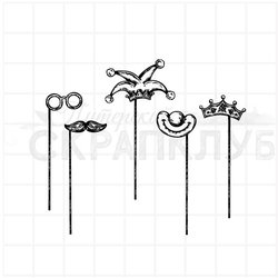 штамп ретро клоун