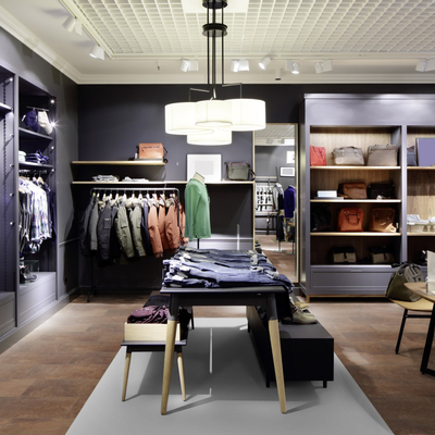 Виниловый пол Wineo 400 Stone Fortune Stone Rusty DLC00143 в интерьере магазина