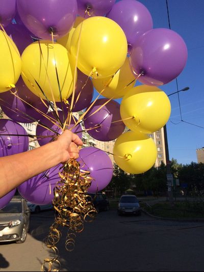 10 Шаров Желтые и Фиолетовые