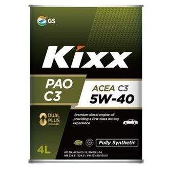 KIXX PAO 5W40 SN/CF АСЕА C3 масло мот синт 4л