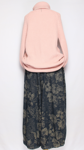 Свитер удлиненный "РЕГЛАН В РЕЗИНКУ" розовый р.48-54