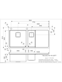 Мойка Reginox Nevada L 40x18 Left brushed