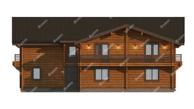 Гостиница из оцилиндрованного бревна "Кавказ", 490 м2